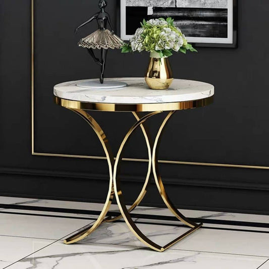 Gold marble side table