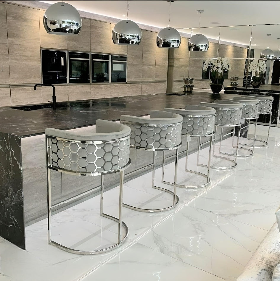 Avery Luxe Silver Bar Chairs