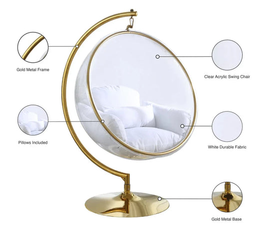 Luna Acrylic Swing- Gold Sale