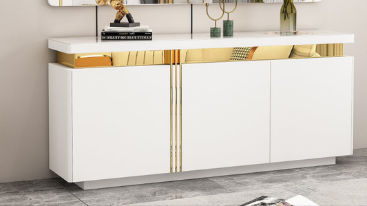 White and gold buffet