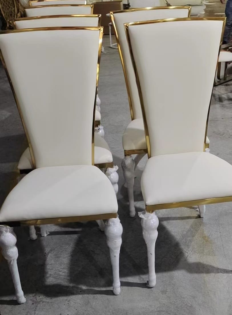 white gold dining chairs