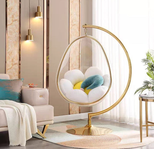 Oval gold bubble swing