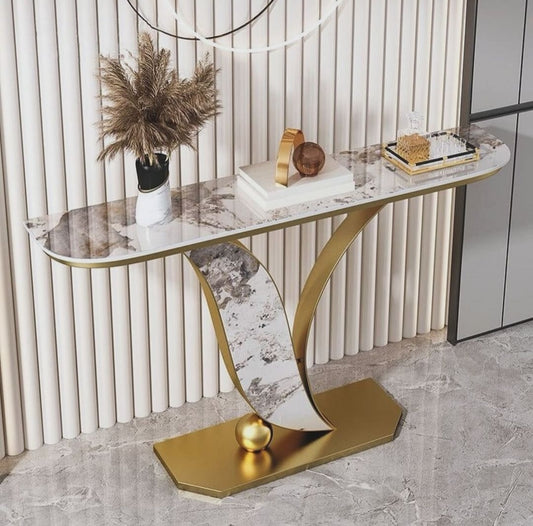Gold and marble console table
