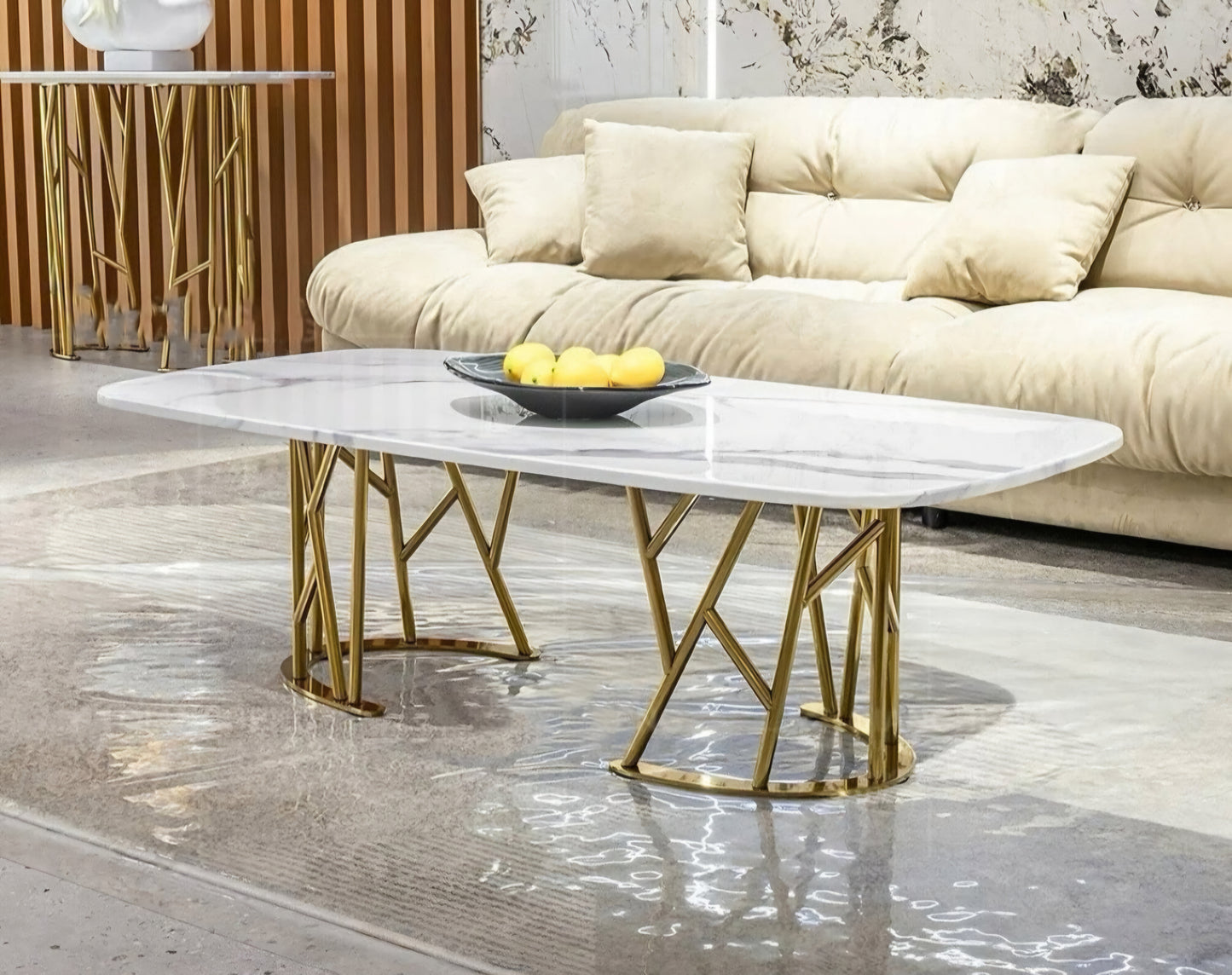 Gold marble coffee table