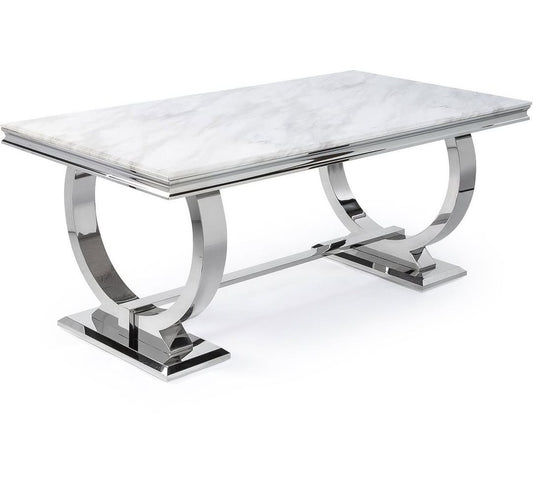 Silver marble dining table