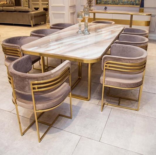Grey and gold dining chairs