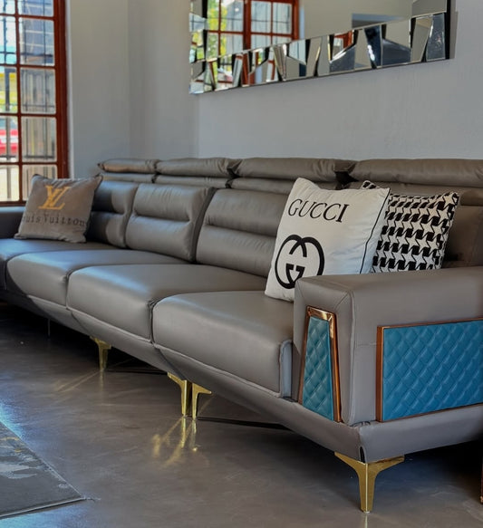 Grey corner lounge suite L shape