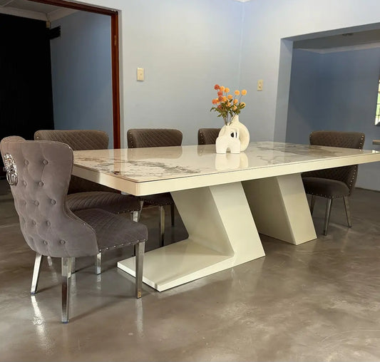 8 seater white dining table