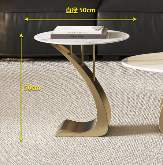 Gold marble side table