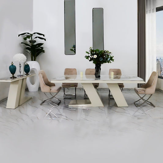 White console table marble top