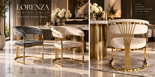 Beige and gold luxury dining chairs