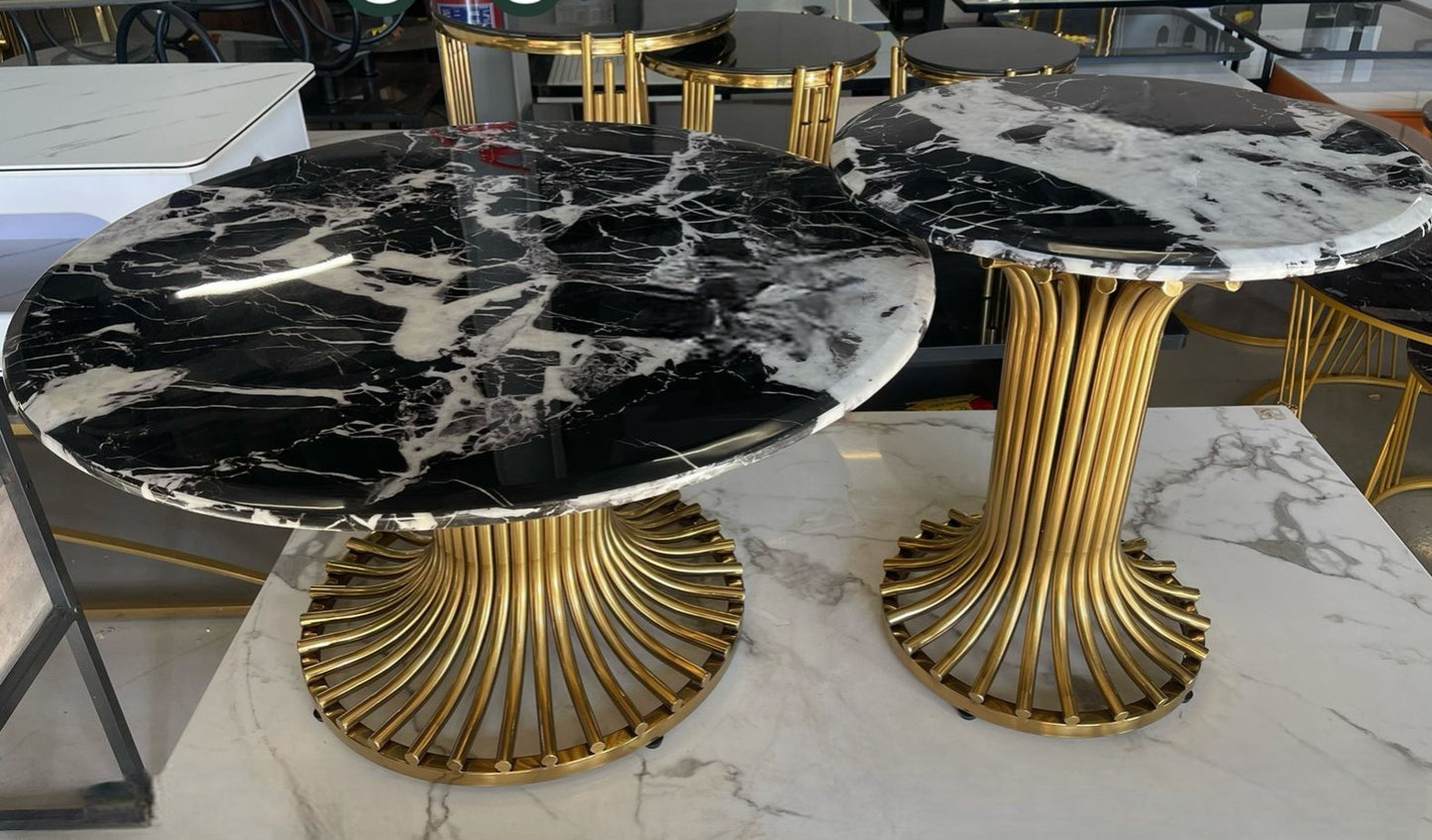 Black and white marble top coffee table