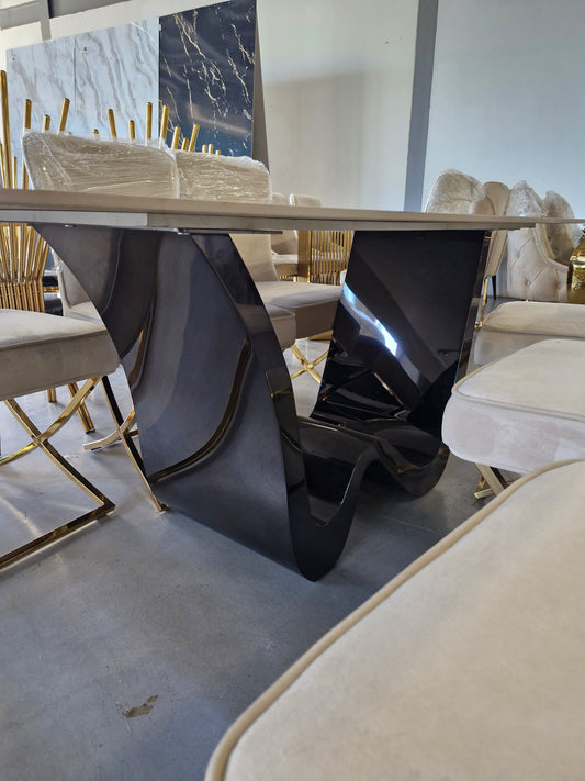 Gloss black dining table