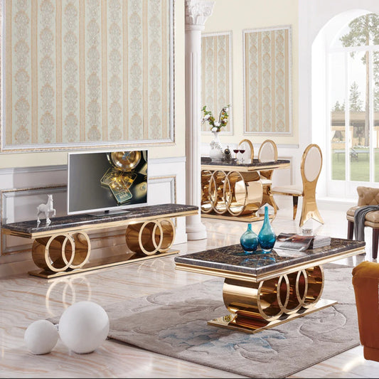 audi marble ring plasma coffee table set