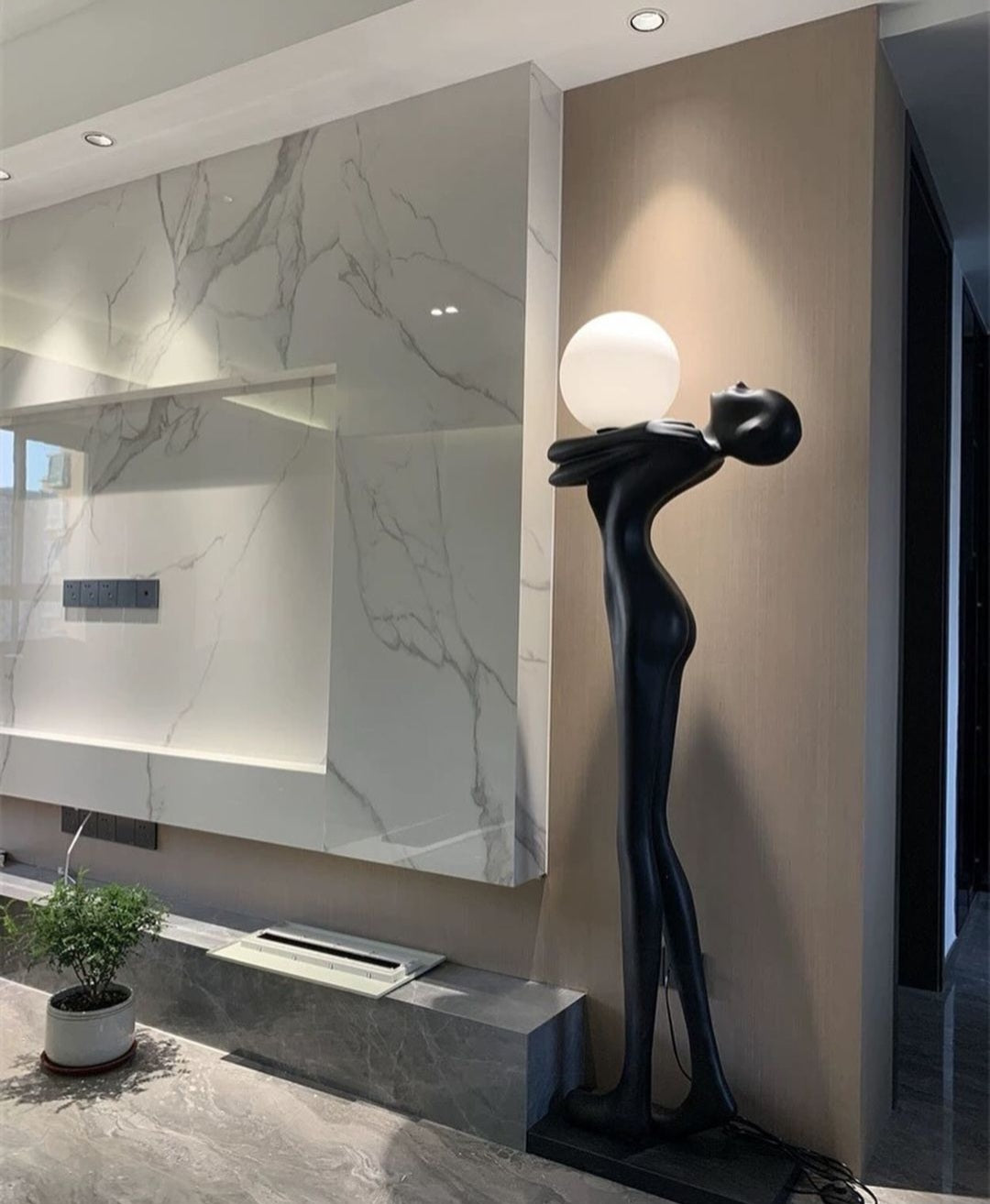 Black man Sculpture Lamp