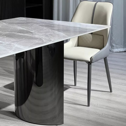 Dining table black legs marble top