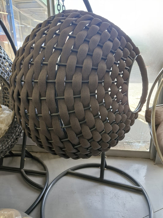 Brown outdoor round swing