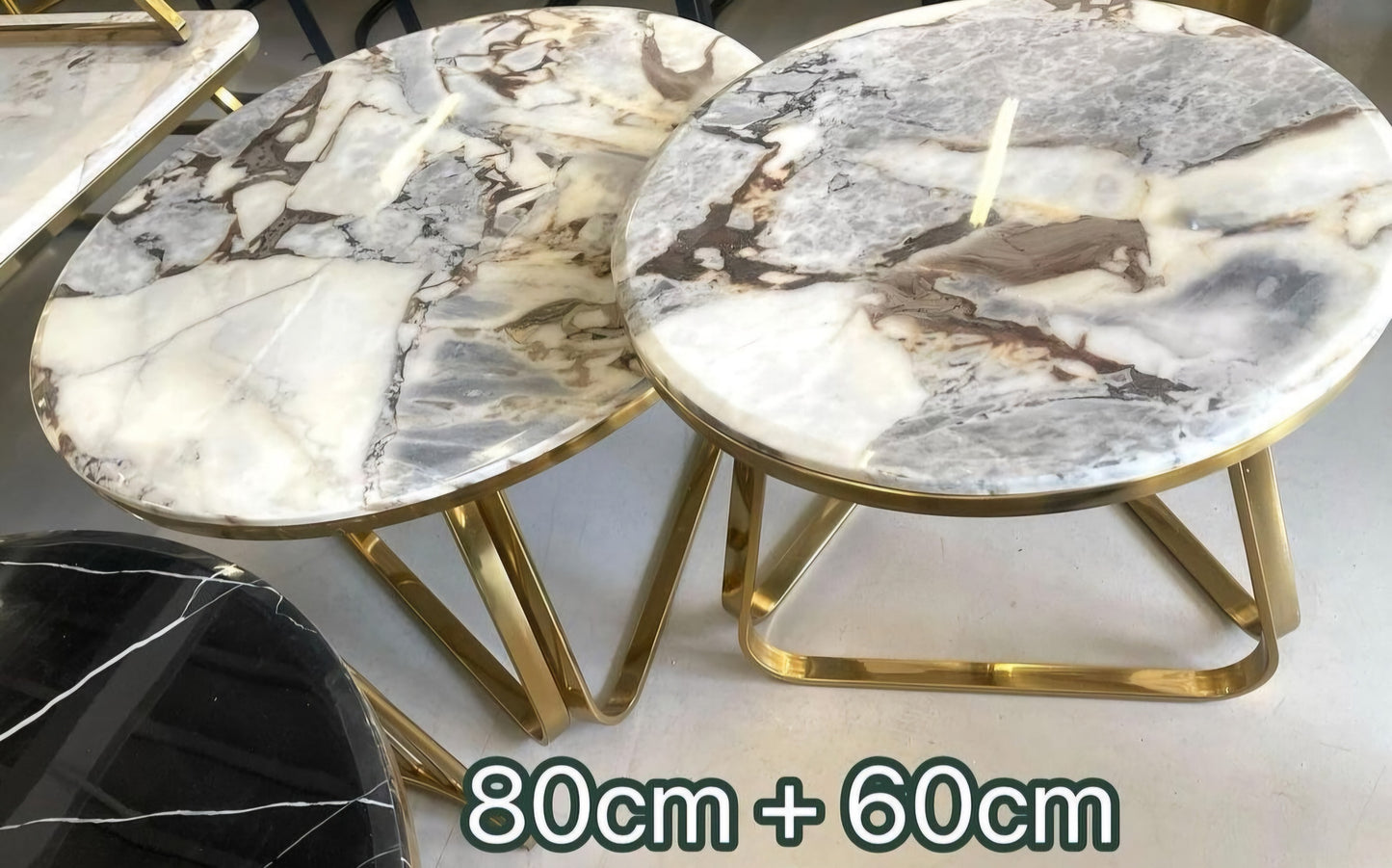 White marble and gold coffee table