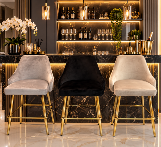 Chesterfield bar chairs gold