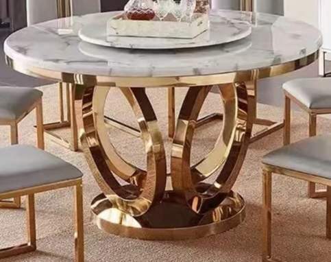 round marble gold dining table