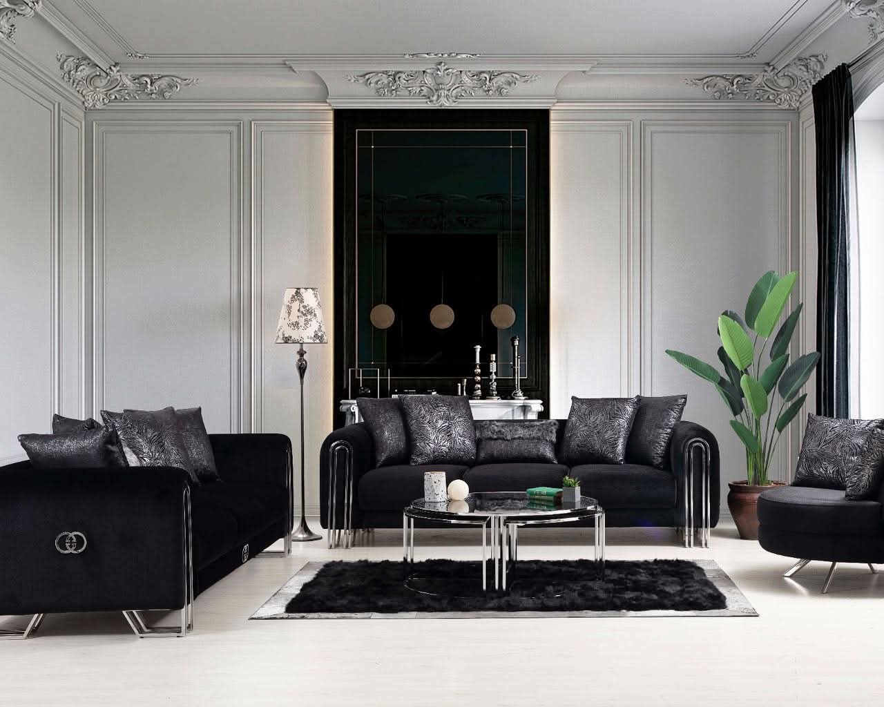 Black gucci lounge set luxury designer couches