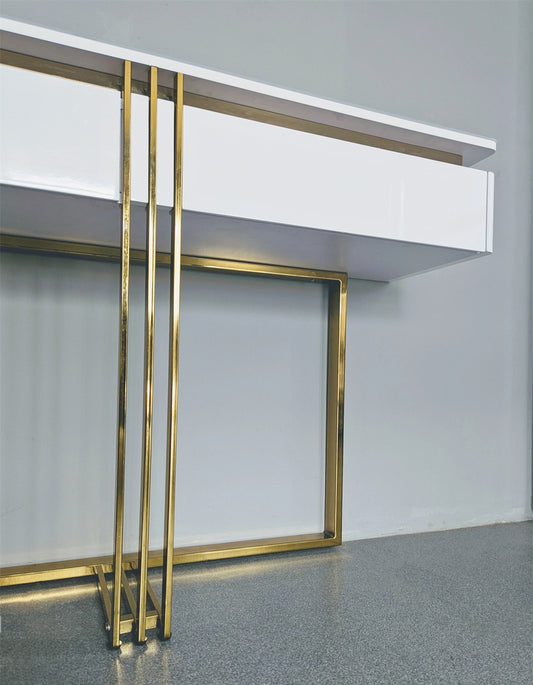 White and gold console table