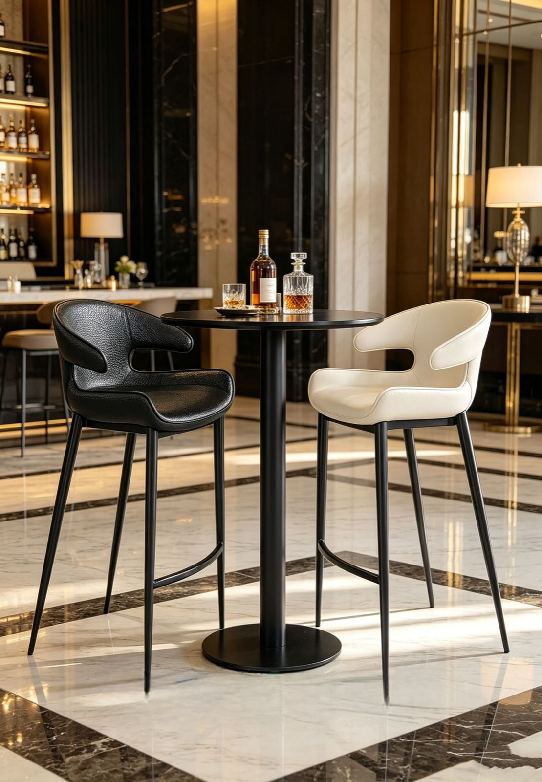 Leather bar chairs kitchen stool