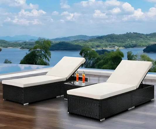 Outdoor loungers rattan