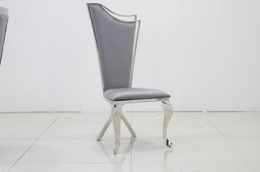 Grey and silver dining chair