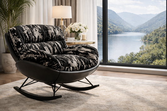 Black armchair rocking chair