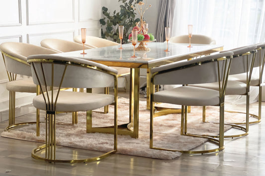 Gold and grey dining chair