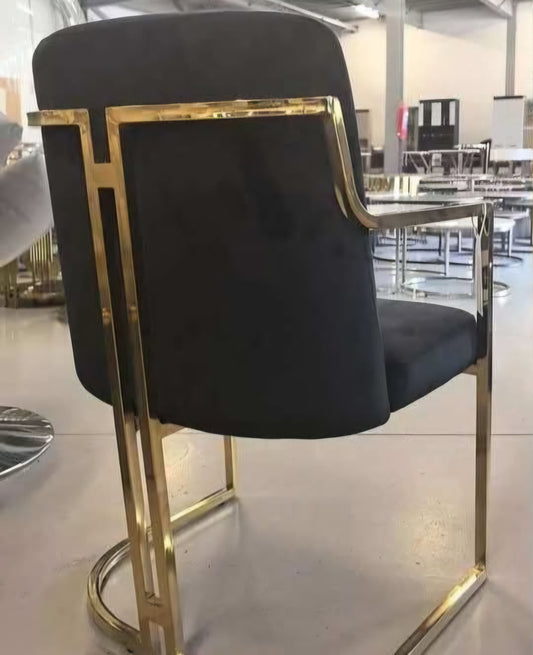 Black and gold dining chairs