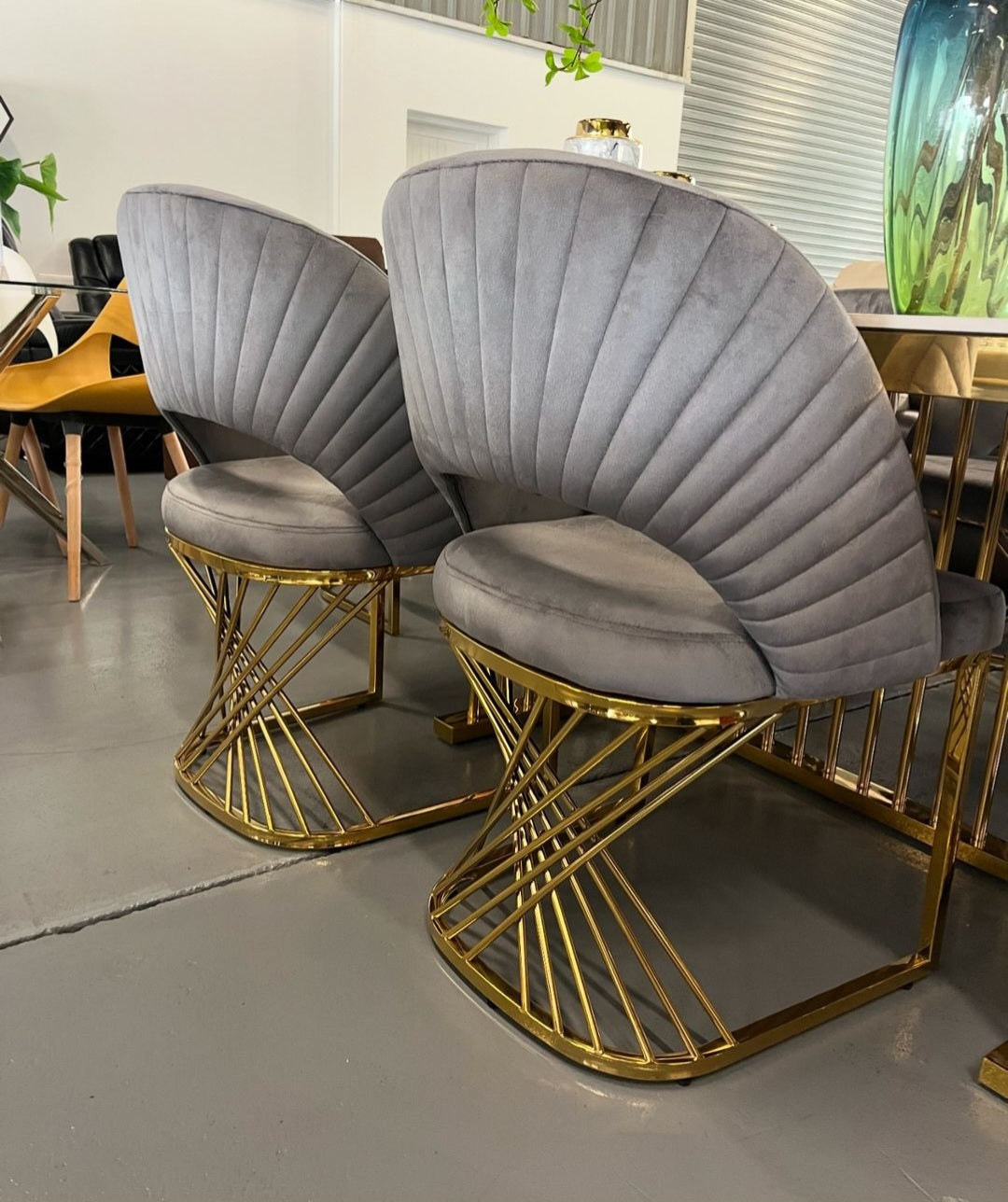 Grey and gold dining set