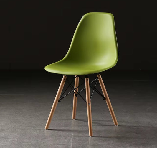 Plastic chair wood legs