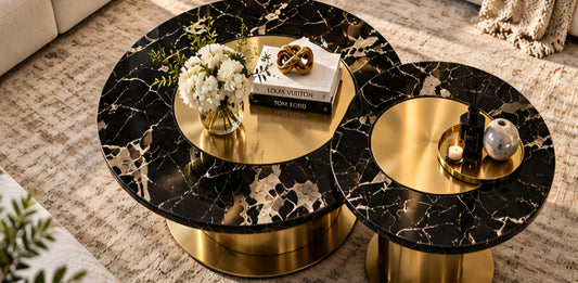 Black and gold Marble Coffee table