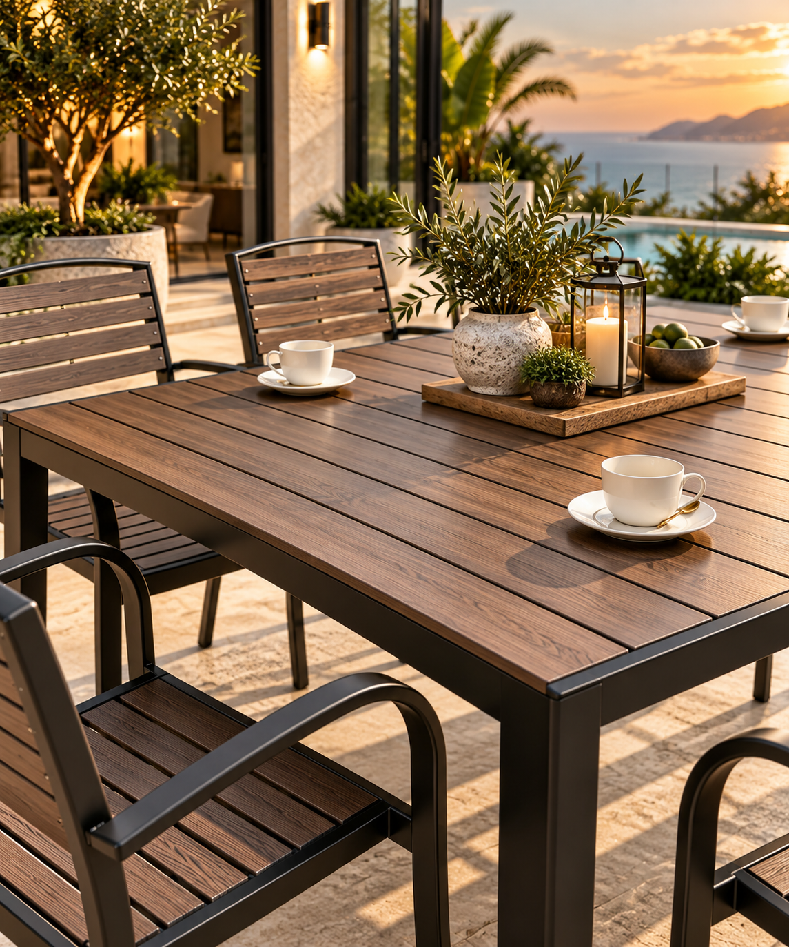 Wood outdoor dining set