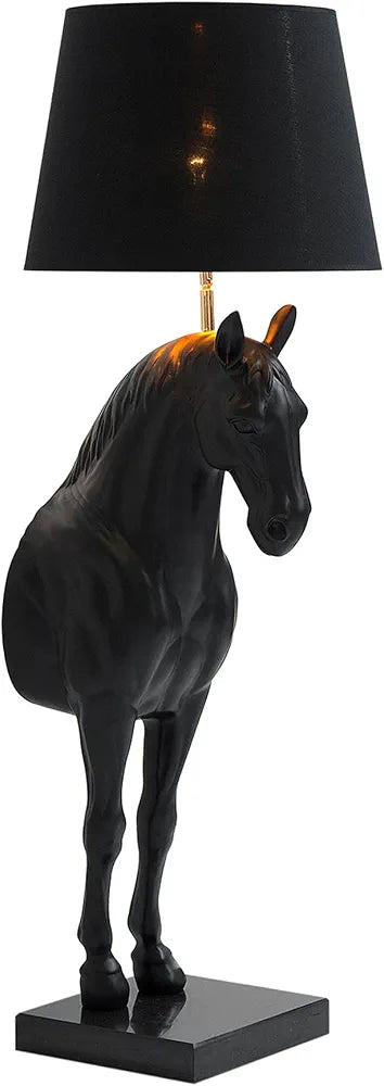 Black horse sculpture lamp
