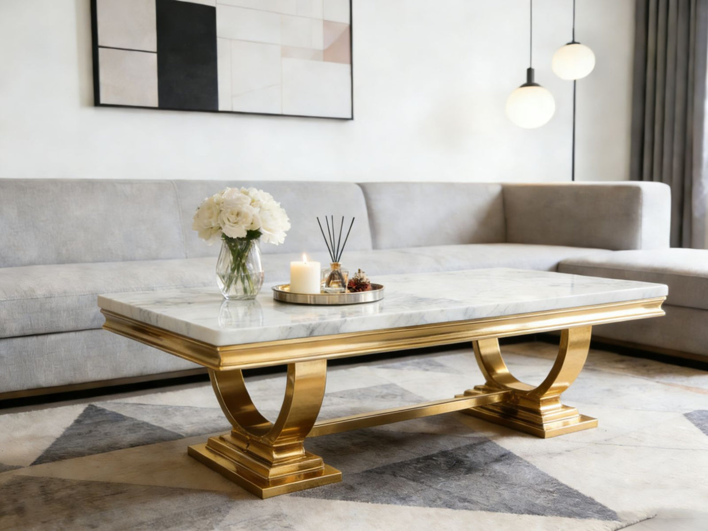 Gold marble coffee table