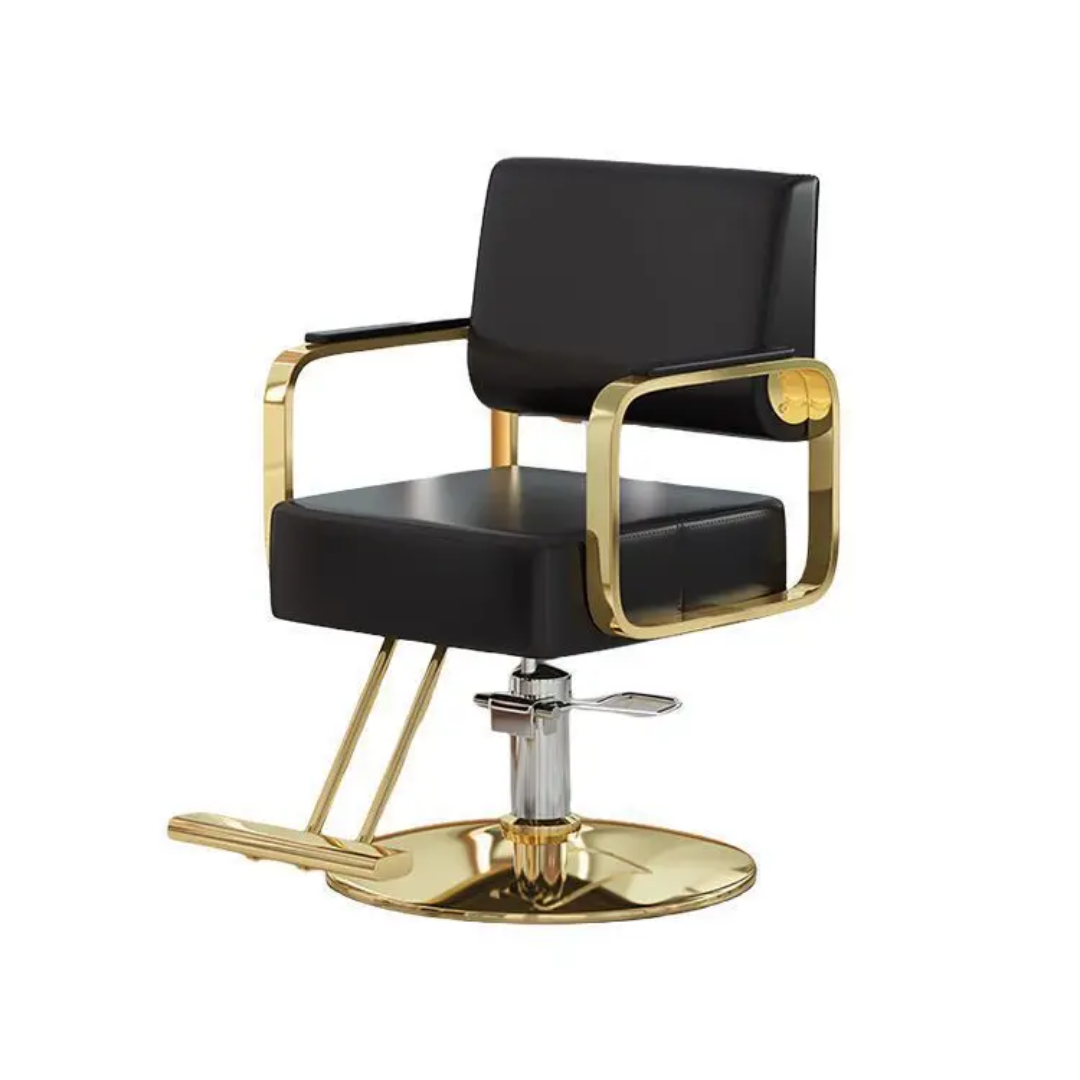 Black and gold salon barber chairs