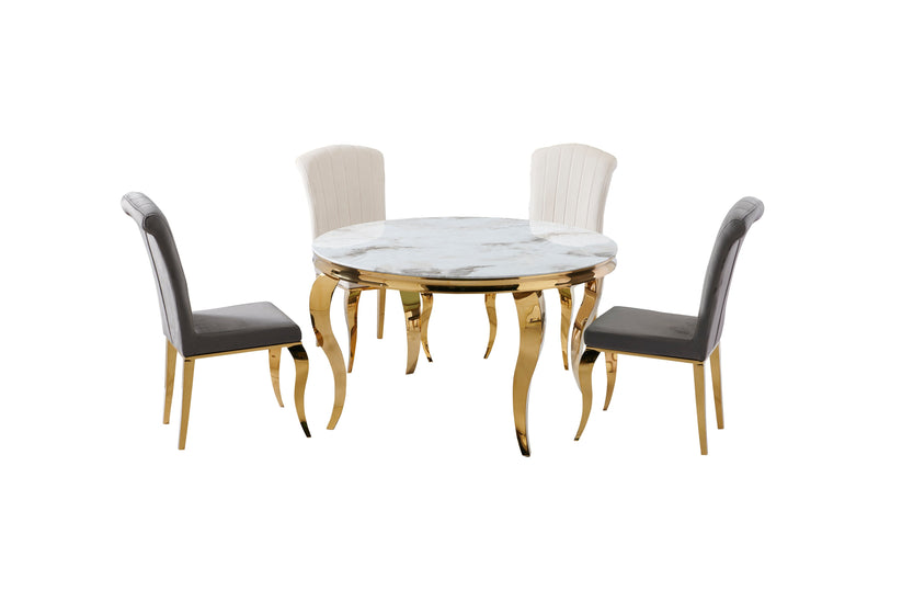 Round marble dining table