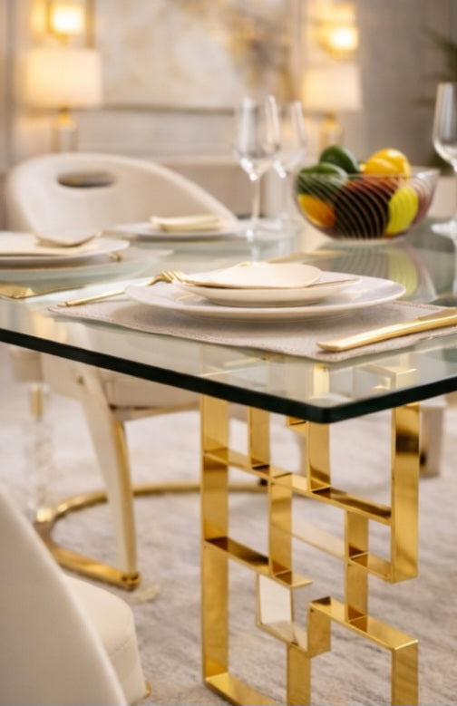 Glass dining table