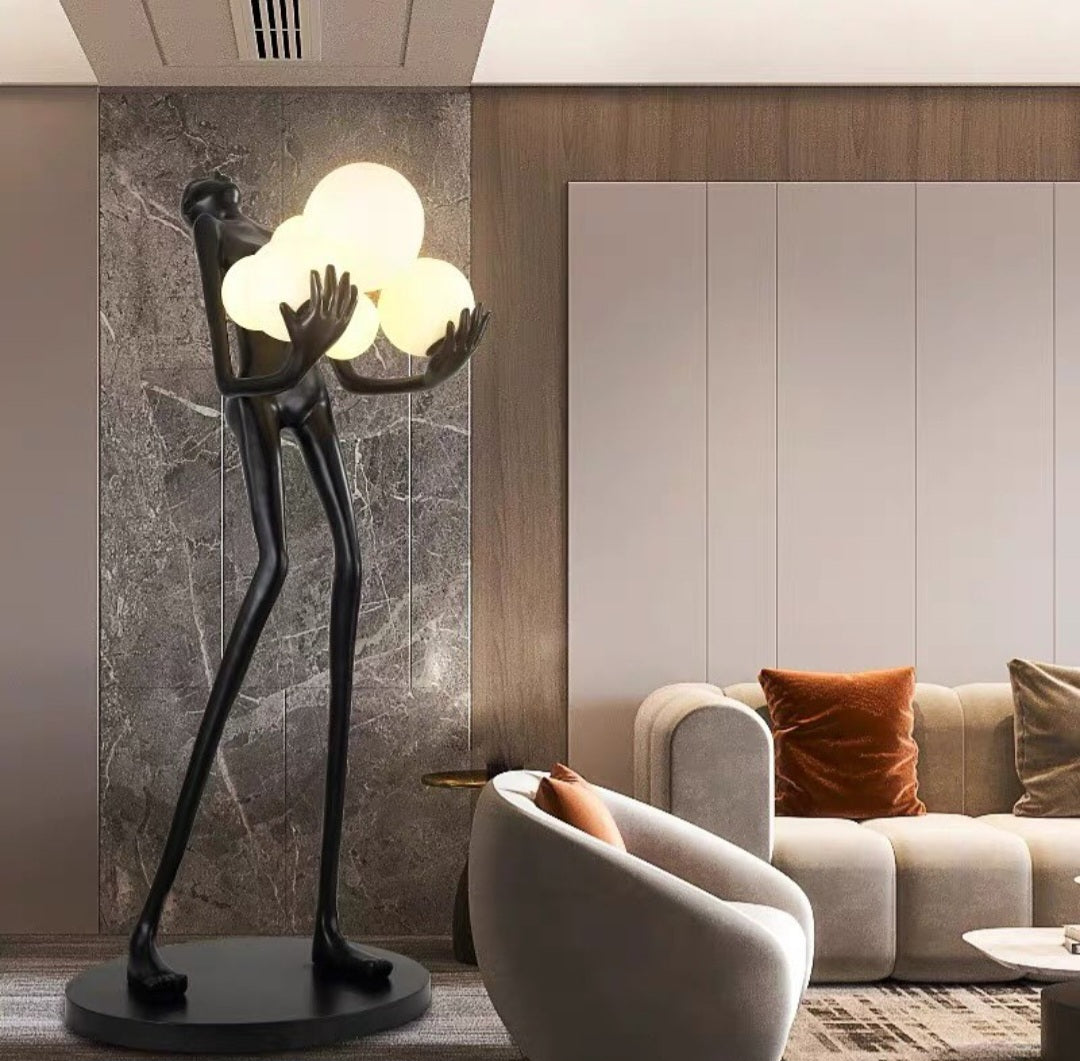Black man sculpture lamp