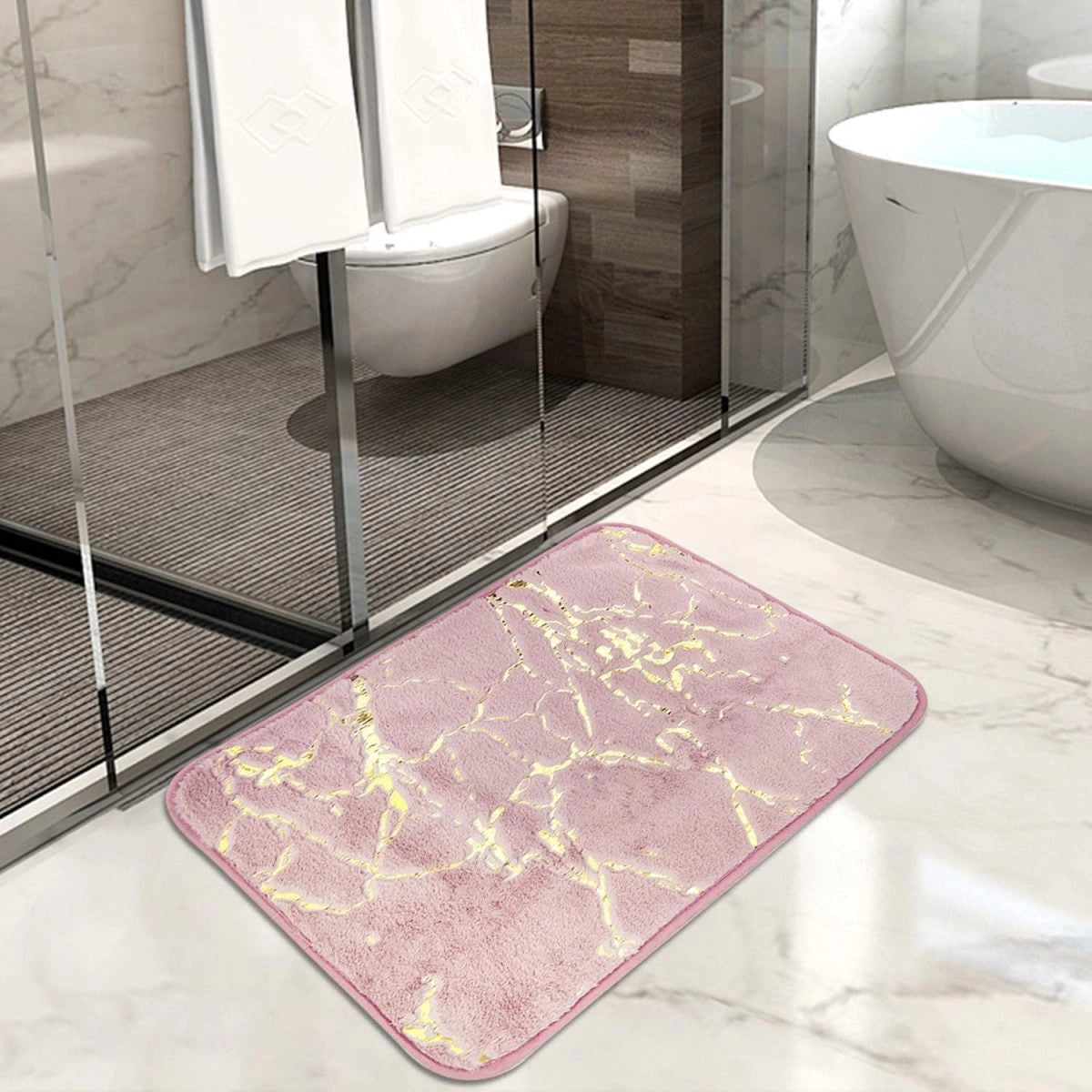 Marble bath mats