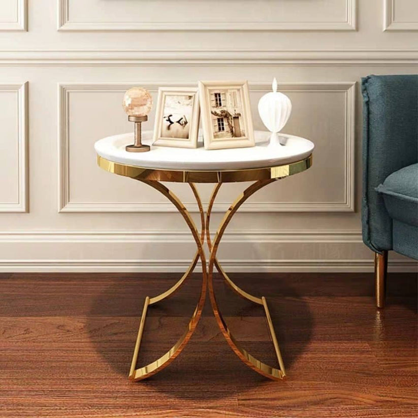 Gold marble side table 