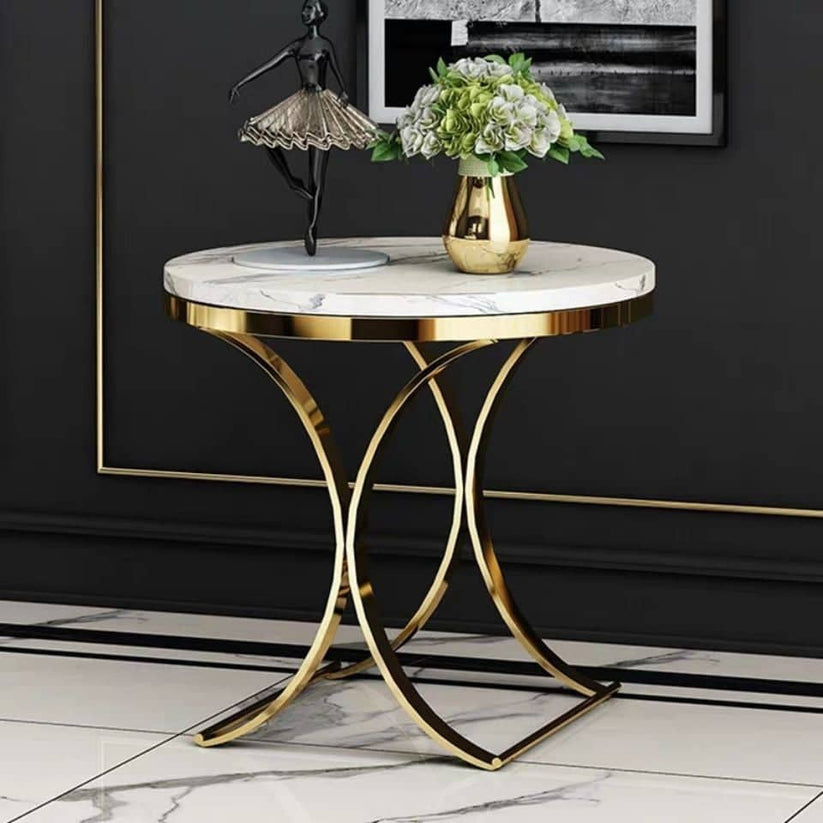 Gold marble side table 