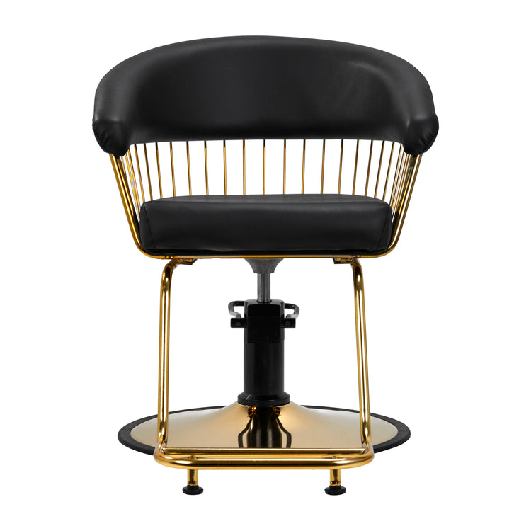 Black and gold salon chairs 