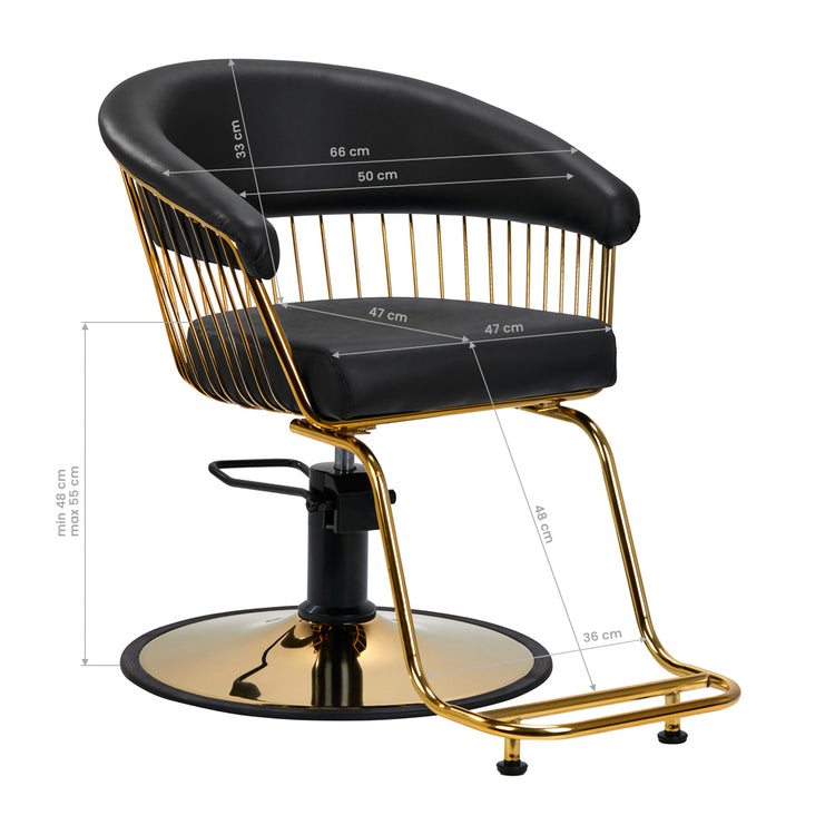 Gold leather hairdresser salon chairs