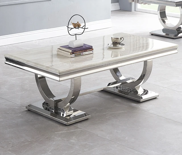 Silver Marble top coffee table 