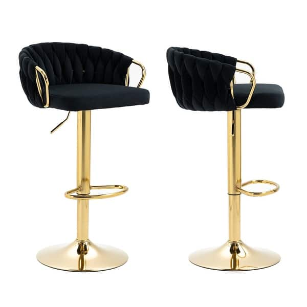 Giulia black and gold bar chairs