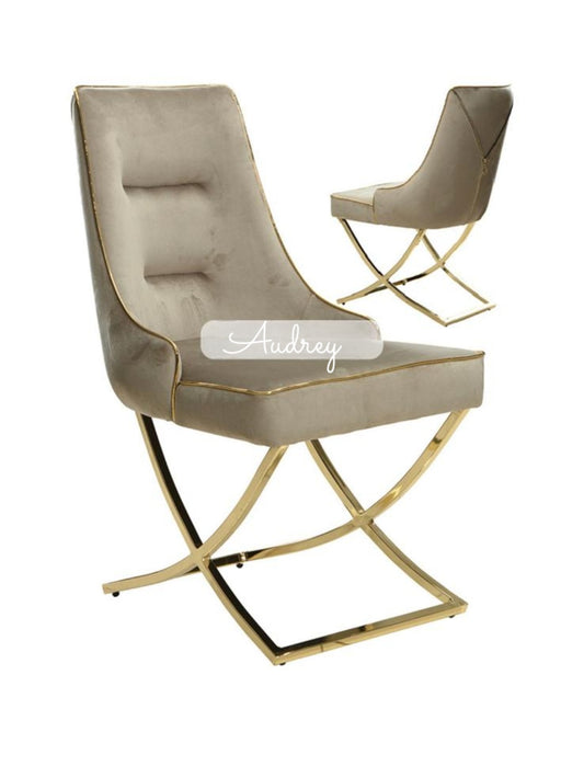 beige and gold velvet luxury dining chair